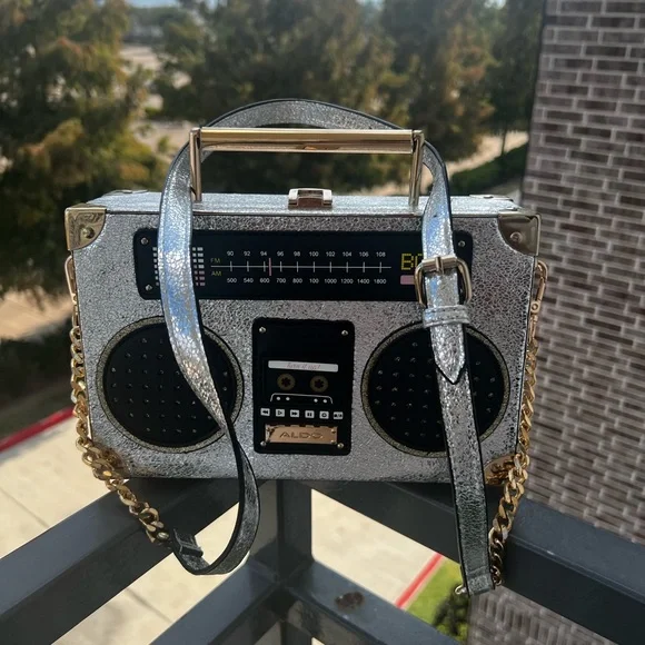 Aldo Silver and Gold Boombox Bag - Picture 3 of 9
